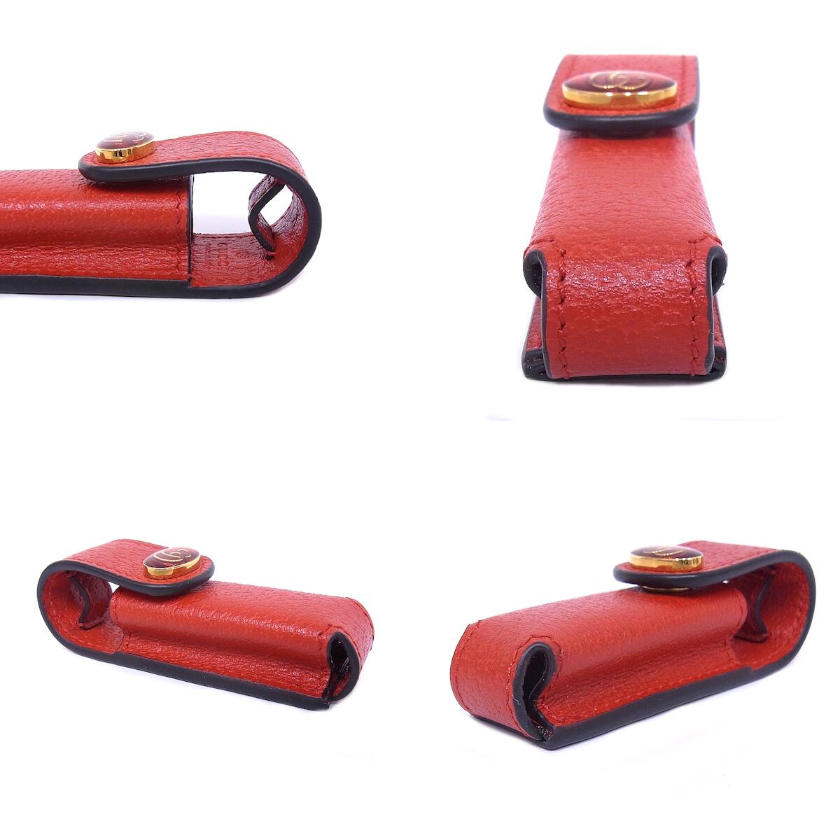 楽天市場】グッチ GUCCI リップスティックケースレザー 615998 レッド