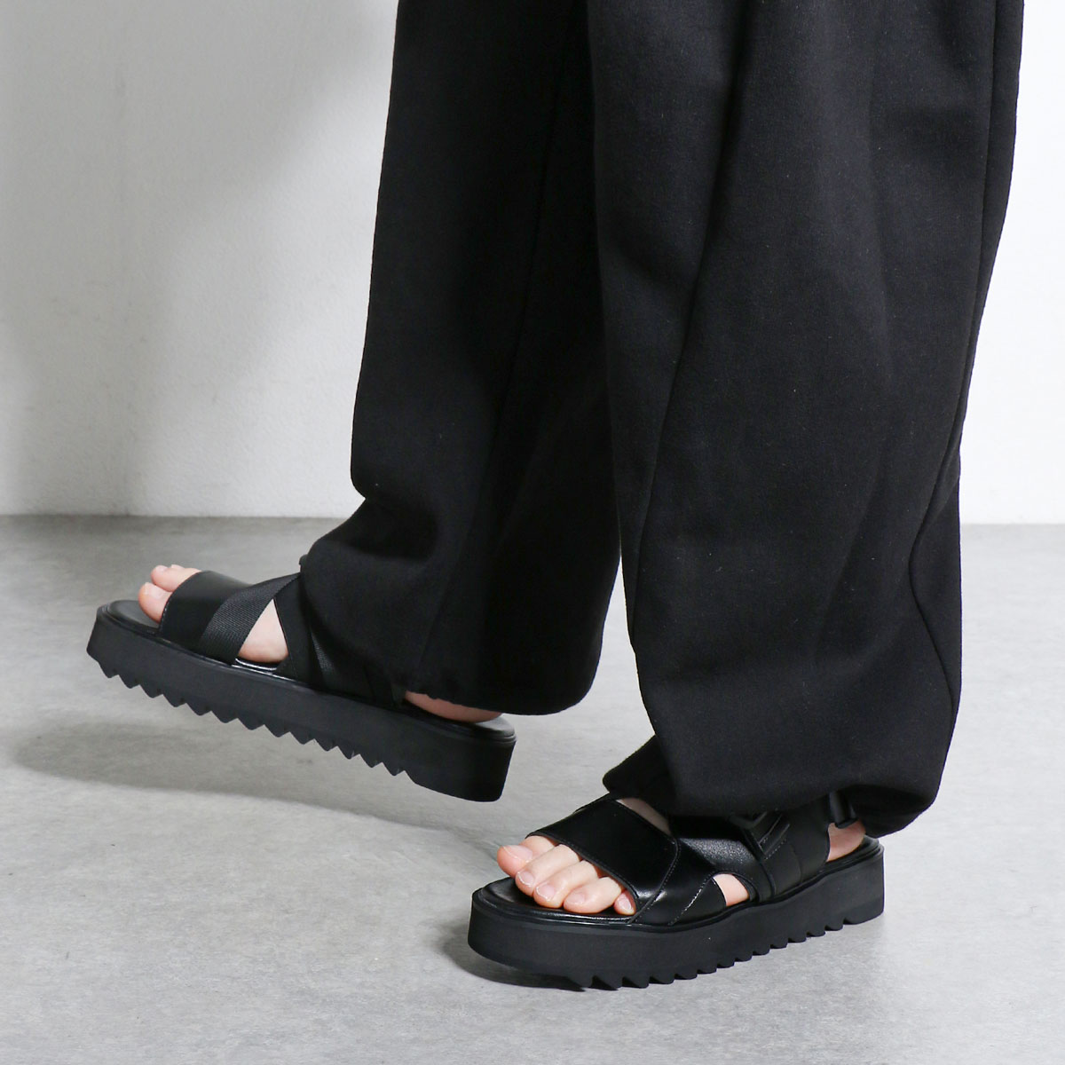 楽天市場】サンダル メンズ 厚底 スポーツサンダル 黒 おしゃれ レザー