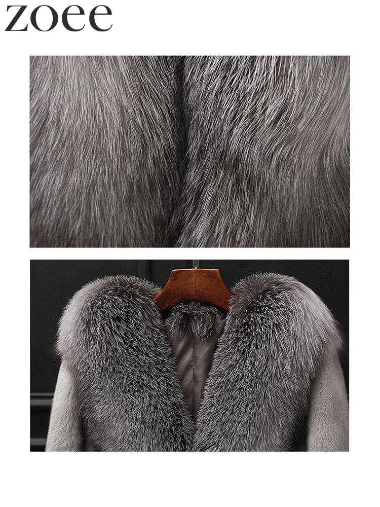 楽天市場】ミンクファージャケット 七分袖 フォックスファー付き 高級