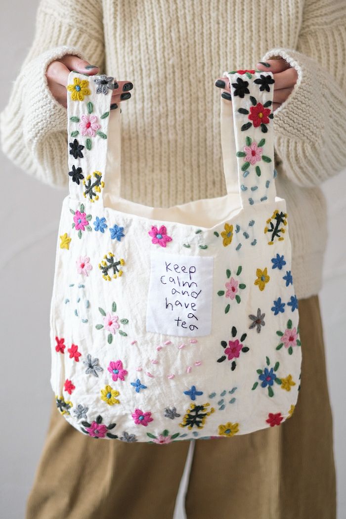 pot and tea ポットアンドティー 毛糸刺繍バッグ(basic) | T.T. GARRET