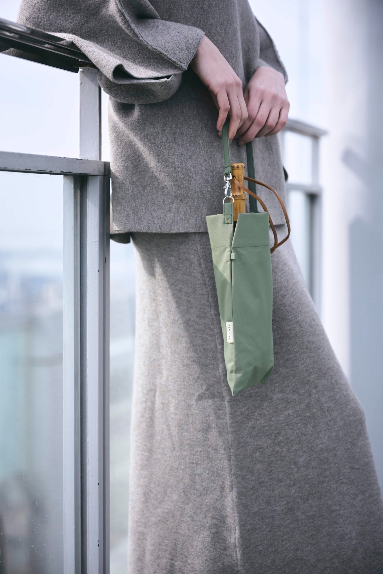 完全遮光100% 3段EASY 折りたたみ日傘/ニュートラル(55cm)