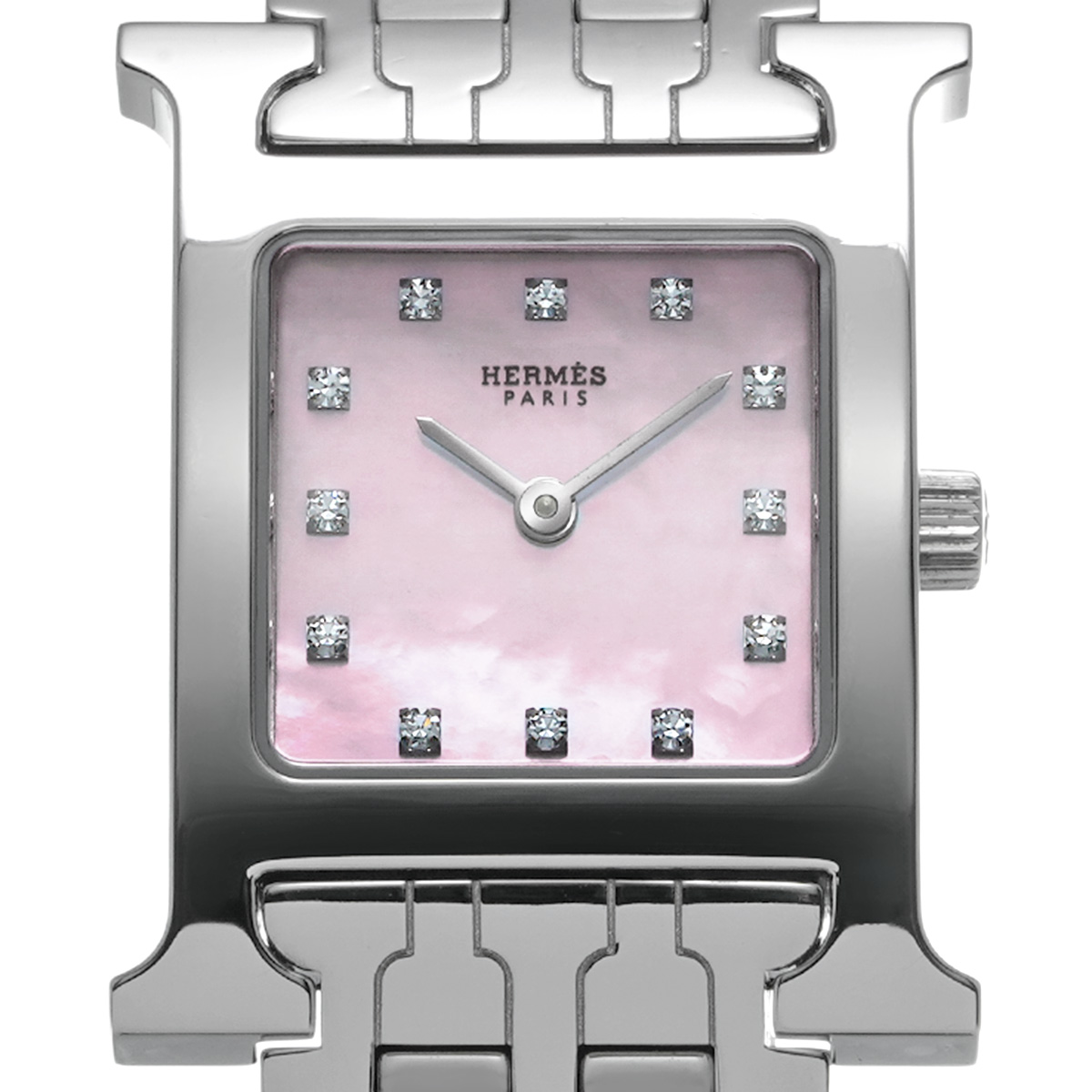 エルメス Hウォッチ HH1.210.285 ピンクシェル/ダイヤモンド