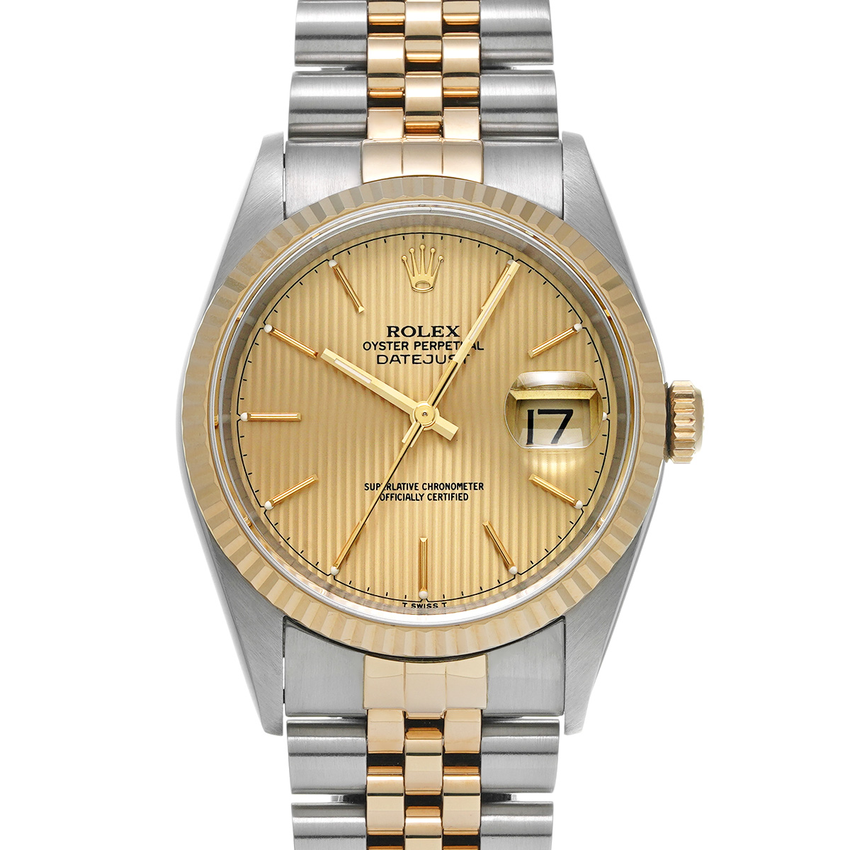 ロレックス デイトジャスト 16233 シャンパンタペストリー メンズ 時計