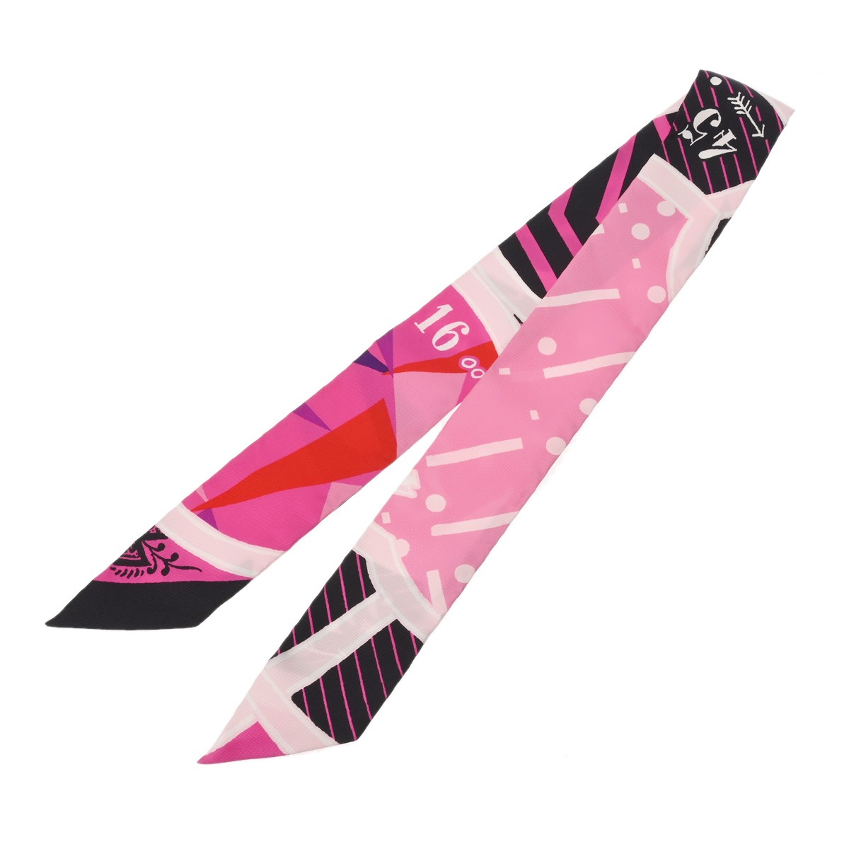 エルメス ツイリー Jeu De Sole Uniforme ピンク系マルチカラー シルク