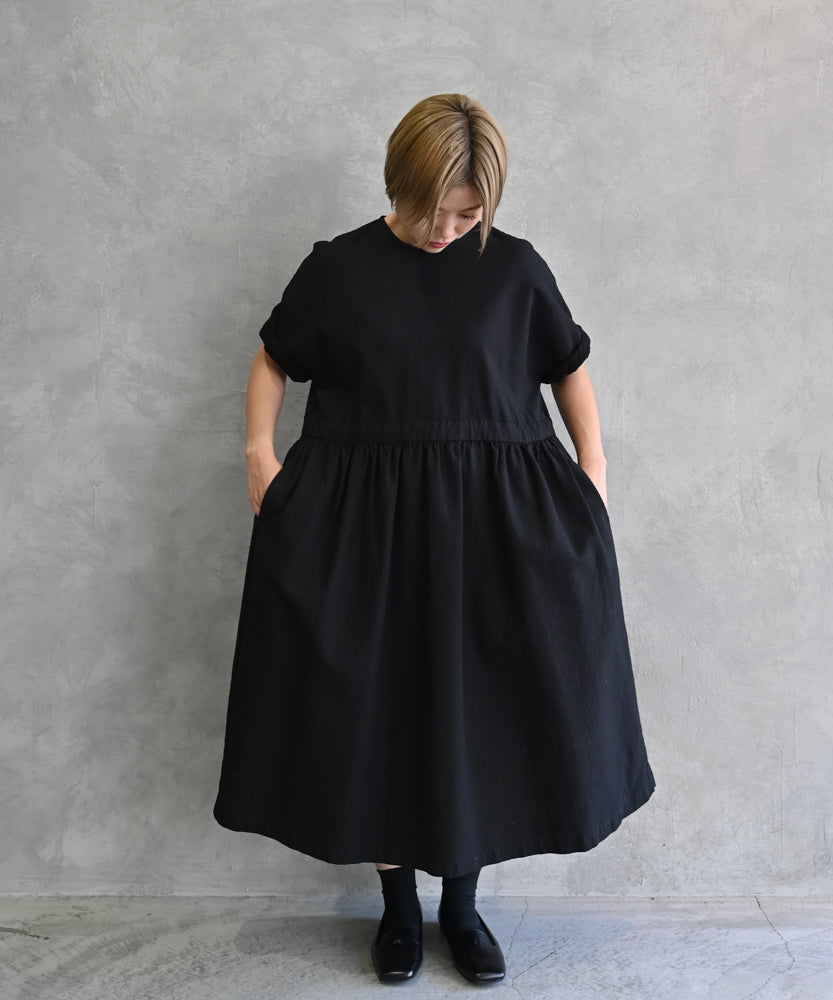 遠州織物 オーガニックコットン〉涼しい凹凸生地 隠しウエスト紐あり