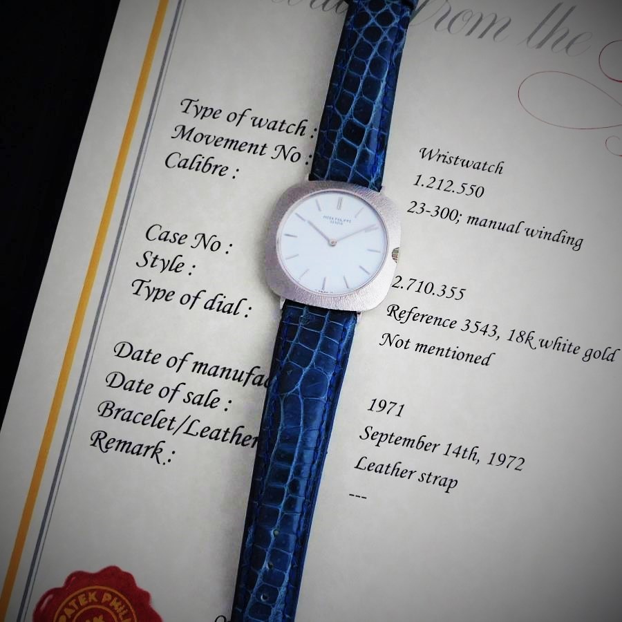 PATEK PHILIPPE 18K Solid White Gold – CUSHION – Matte Wrinkle