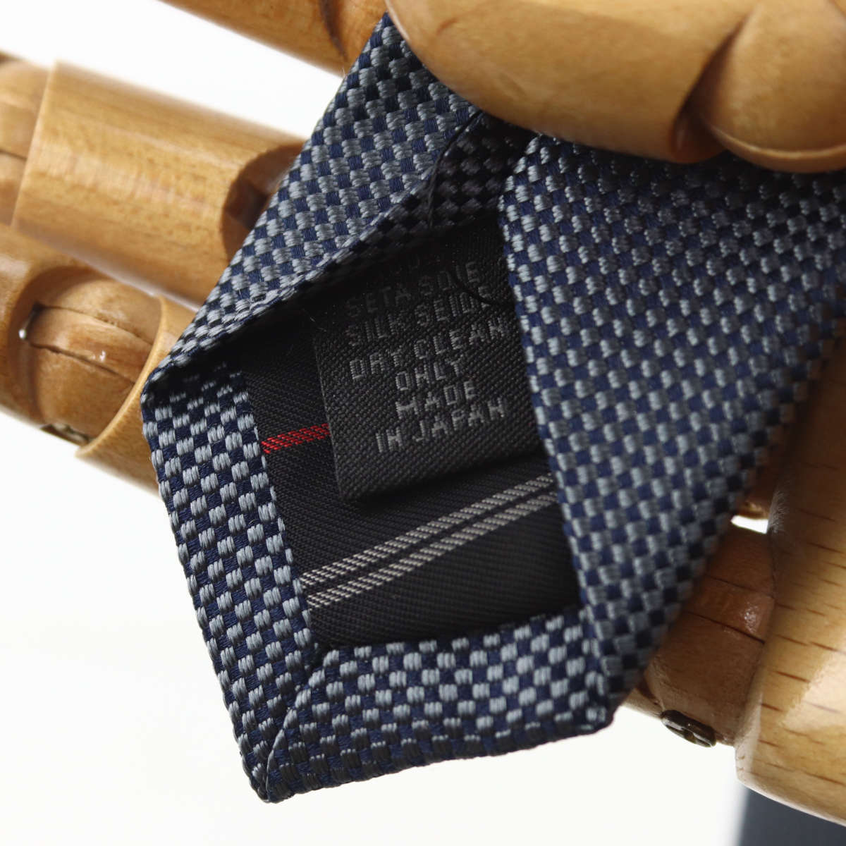 ネクタイ バスケット織りソリッドのナロータイ グレー系 シルク100