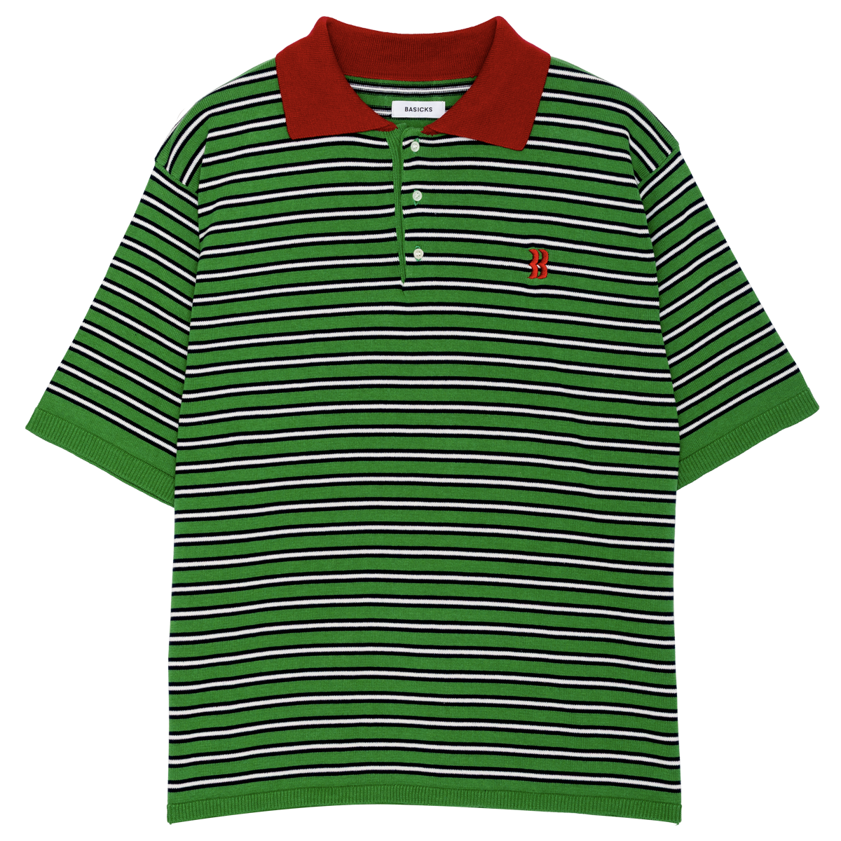 BASICKS - 【残り一点】2Tone Stripe Polo Knit | ACRMTSM ONLINE STORE