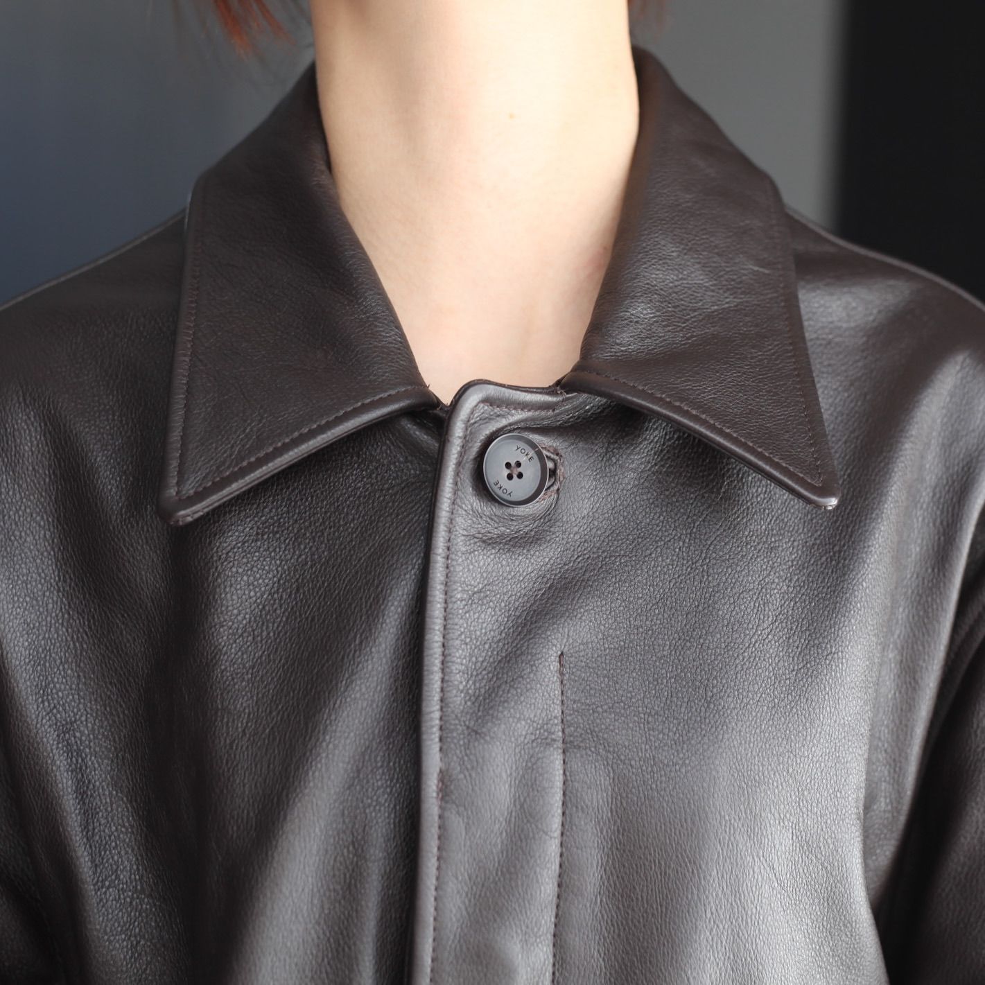 YOKE - 【残り一点】Leather Balmacaan Coat | ACRMTSM ONLINE STORE