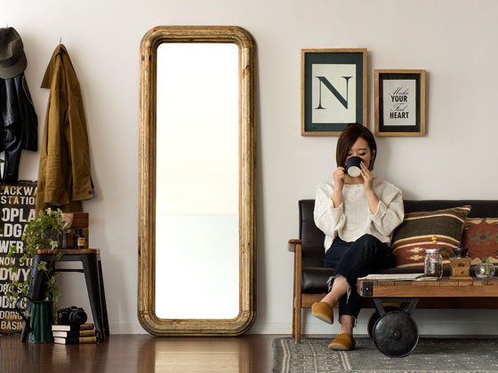 ヴィンテージウッドデザイン REGEN MIRROR 90×180cm | 家具