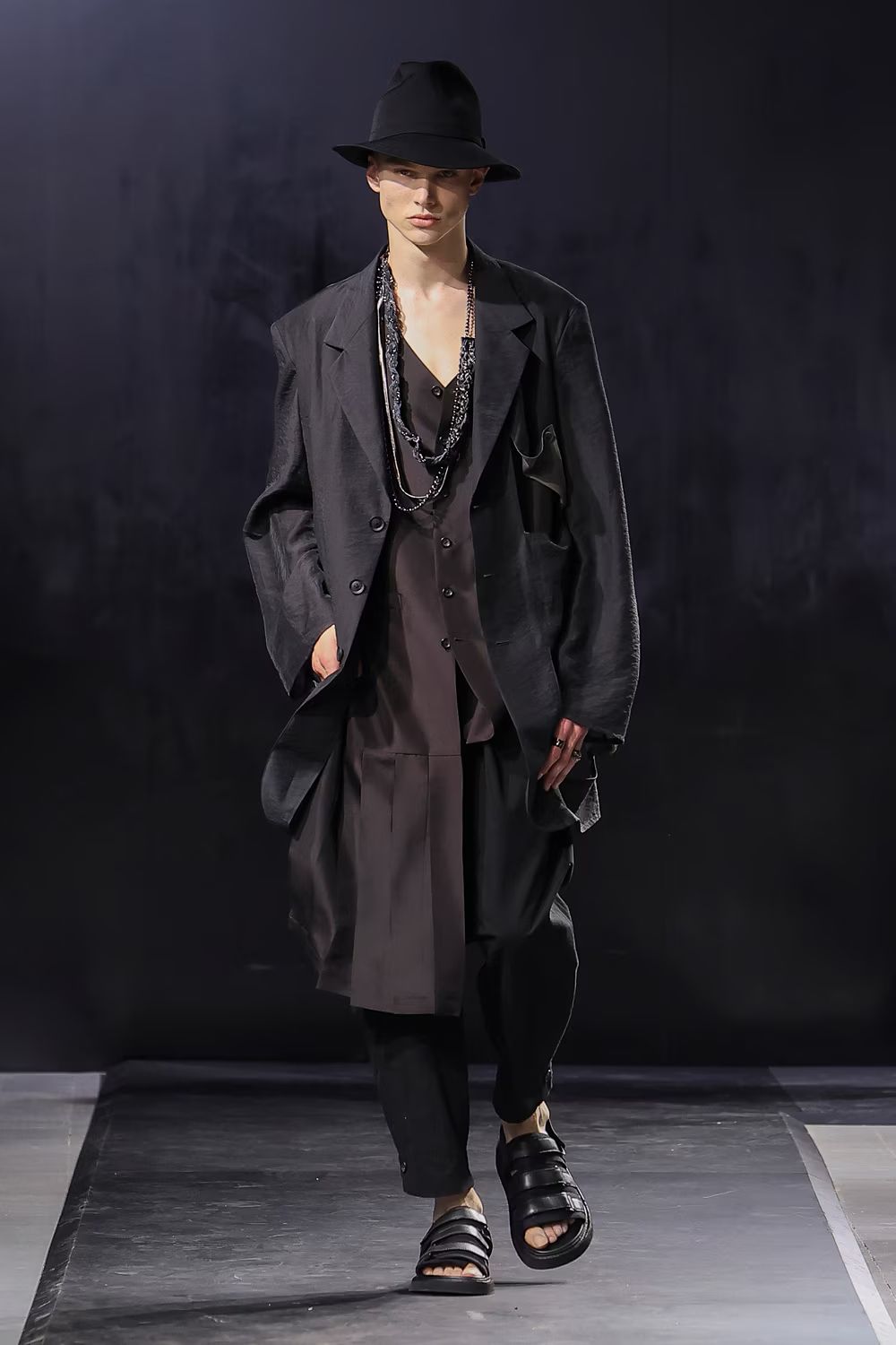 yohji yamamoto - pour homme | フェドラハット (メンズ) / ブラック