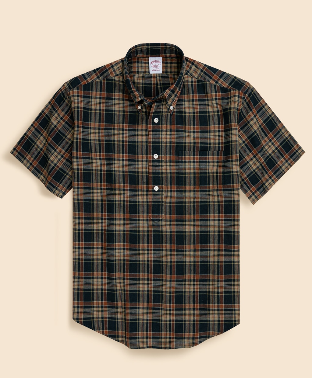 コットン マドラスチェック ショートスリーブ プルオーバーシャツ