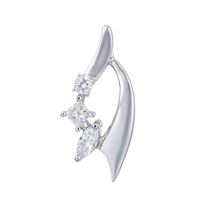 GSTV パラジウムシルバー950/SV 天然ホワイトジルコン Mia チャーム ZI