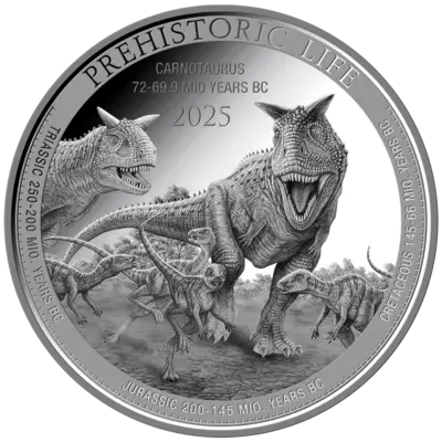 Buy 1 oz Silver Coin - Prehistoric Life II - Carnotaurus - 2025