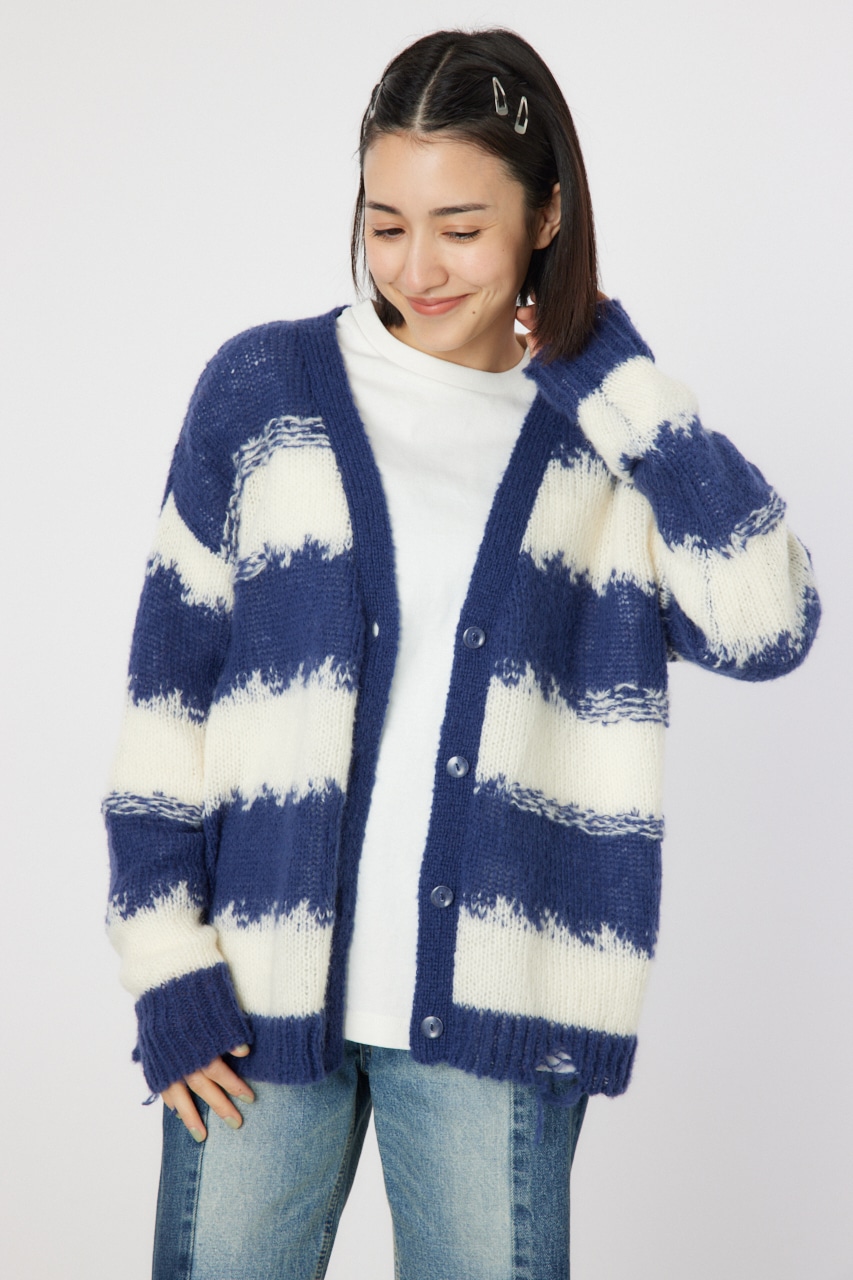 RODEO CROWNS WIDE BOWL | Grunge Border Knit カーディガン (ニット