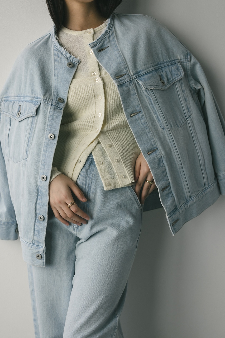 STYLEMIXER | ノーカラーデニムジャケット (デニムジャケット ) |SHEL