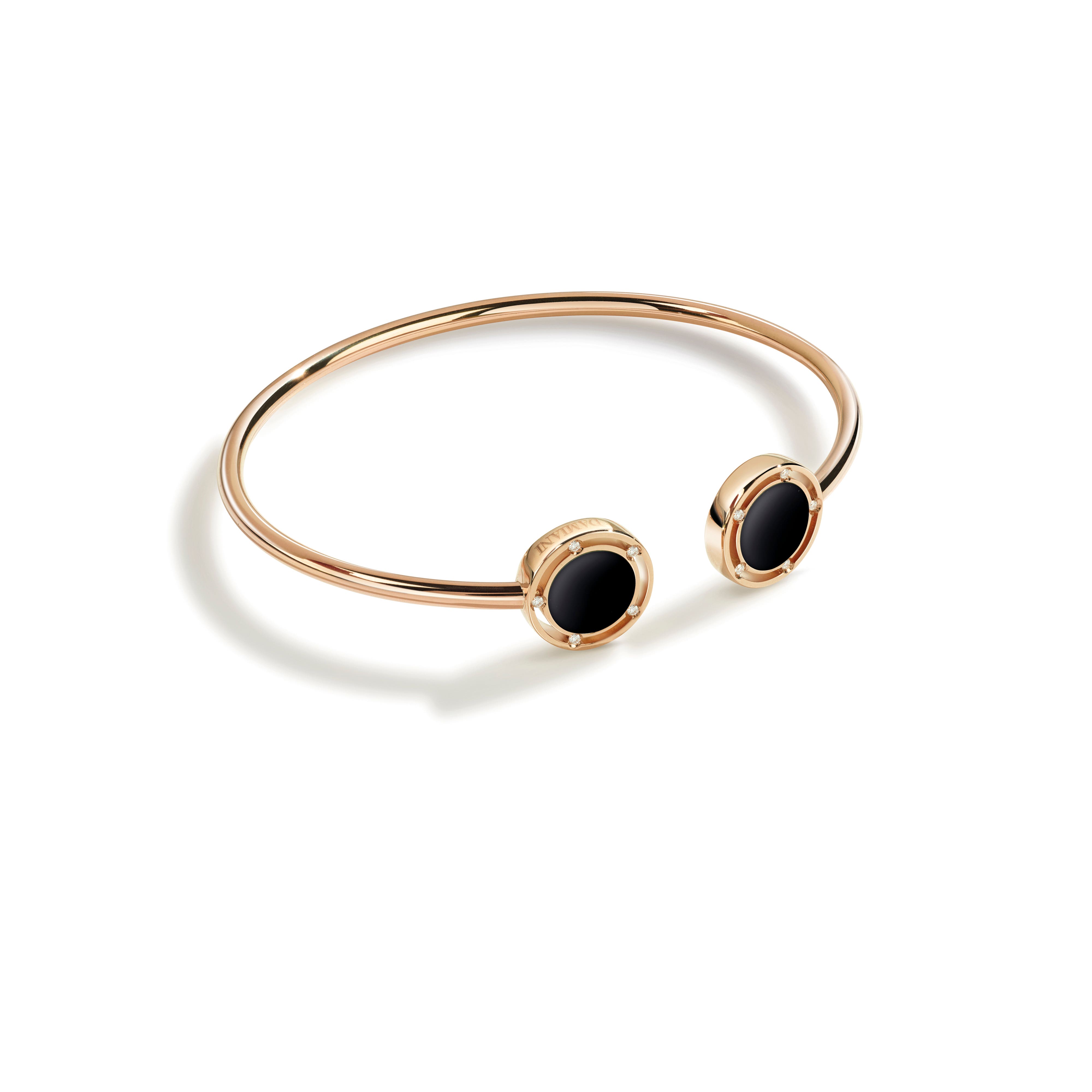 ピンクゴールド、ダイヤモンド、オニキス ブレスレット - Damiani D.SIDE