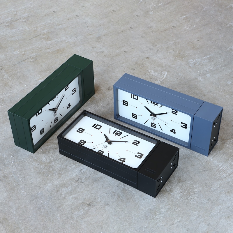 DULTON ONLINE SHOP | DOUBLE FACE CLOCK RECTANGLE DARK GREEN(D