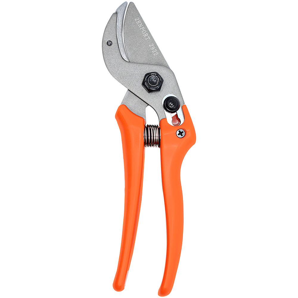 Zenport Z922 Pruner, Portable Anvil, Orange Handles, 7.5-inch Long