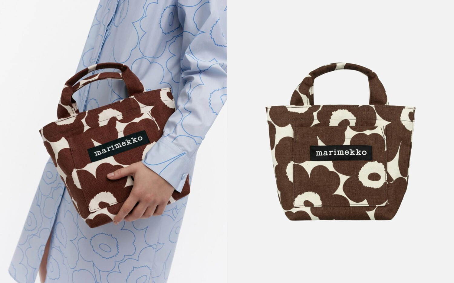 マリメッコのウニッコ柄トートバッグ＆ランチバッグ、ライトブルーや