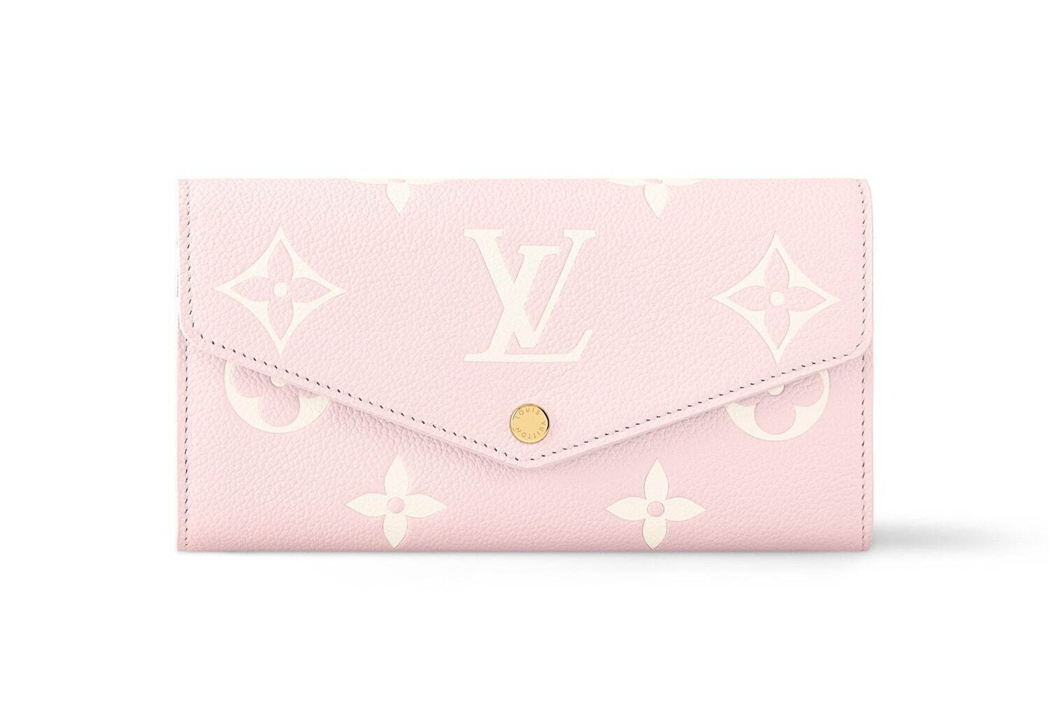 ルイ・ヴィトン25年春夏レザーグッズ、淡いピンクのモノグラム柄財布