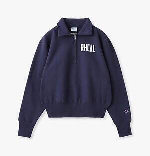チャンピオンの“フロッキーロゴ”入りハーフジッププルオーバー、RHC