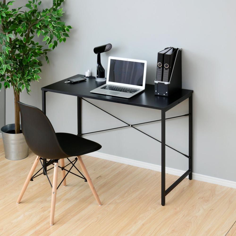 YAMAZEN（山善） コンセント付きシンプルデスク ブラック