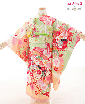 JAPANスタイルあしだまなコラボ7歳着物フルセット