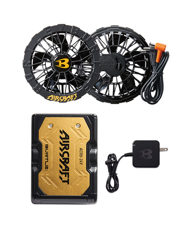 BURTLE AIR CRAFT マットブラックバッテリー+ブラックファンセット