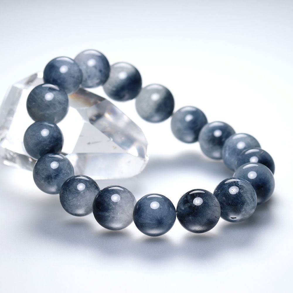 3A]ブルートルマリンインクォーツブレスレット/インディゴライトイン