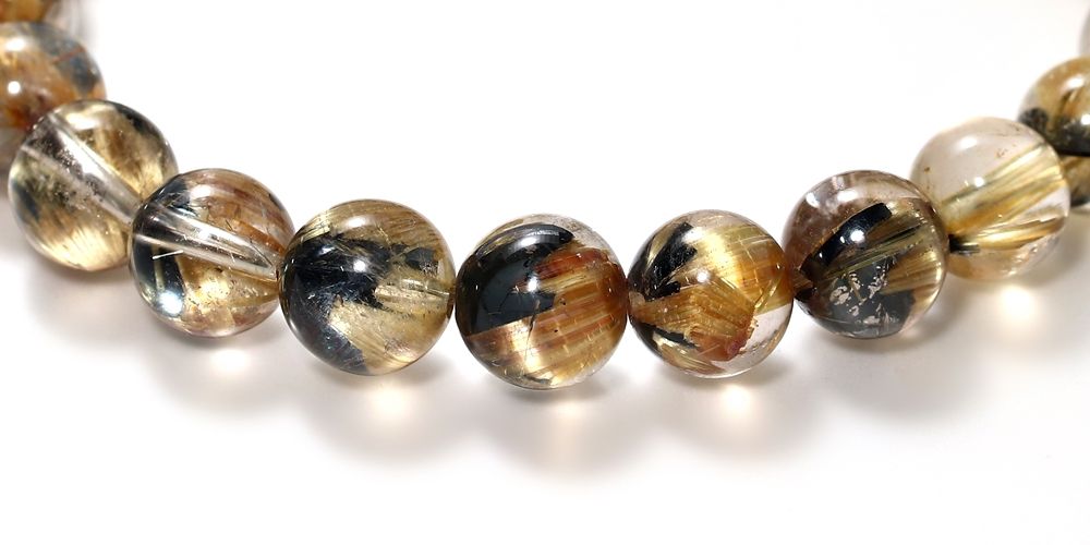 高品質++]太陽放射ルチルクォーツブレスレット（約8mm玉） - 埼玉県