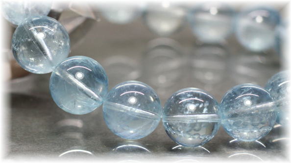 3A+]アクアマリンブレスレット（約12mm玉） - 埼玉県吉川市の天然石