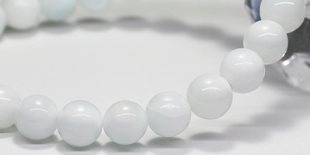 3A]ホワイトラリマーブレスレット/ペクトライト（約8mm玉） - 埼玉県