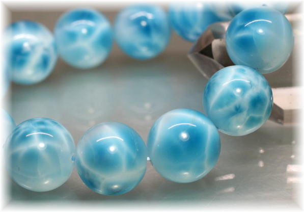 プレミアム]ラリマーブレスレット（約16mm玉） - 埼玉県吉川市の天然石