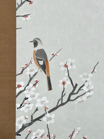 福田平八郎 白梅上鶲｜古美術・掛け軸の販売・買取・鑑定-松本松栄堂