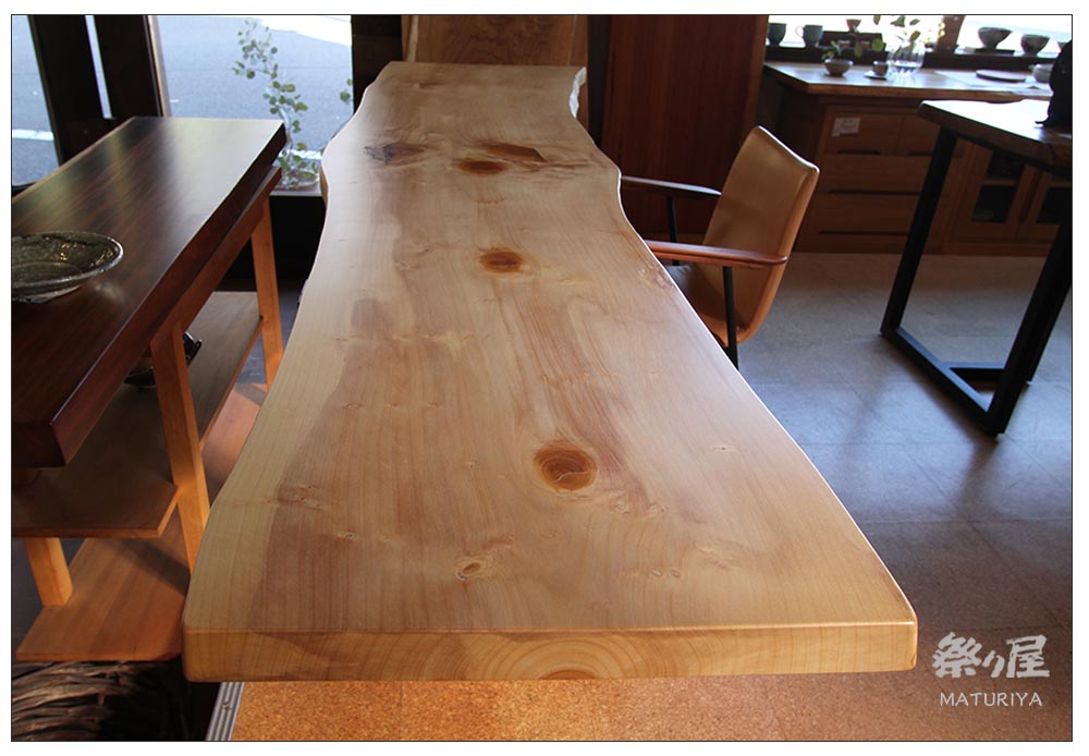 神奈川県 海老名店展示 栓（せん）材 一枚板 テーブル用天板 セール