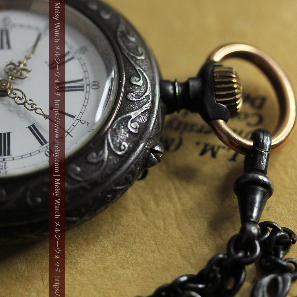 天使の装飾 渋さと深みあるロンジンのアンティーク懐中時計