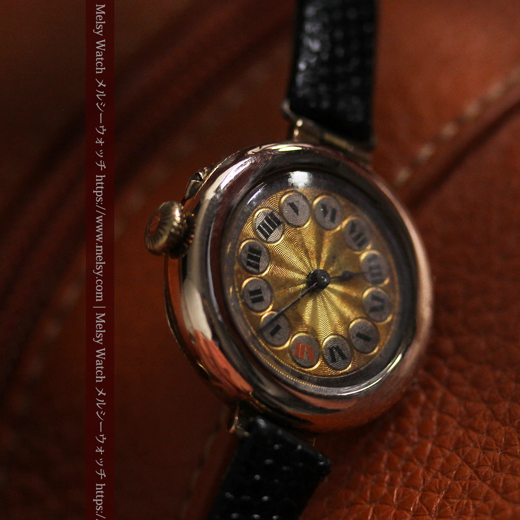 スイス製テレフォンダイアル金無垢アンティーク腕時計 【1910年頃】