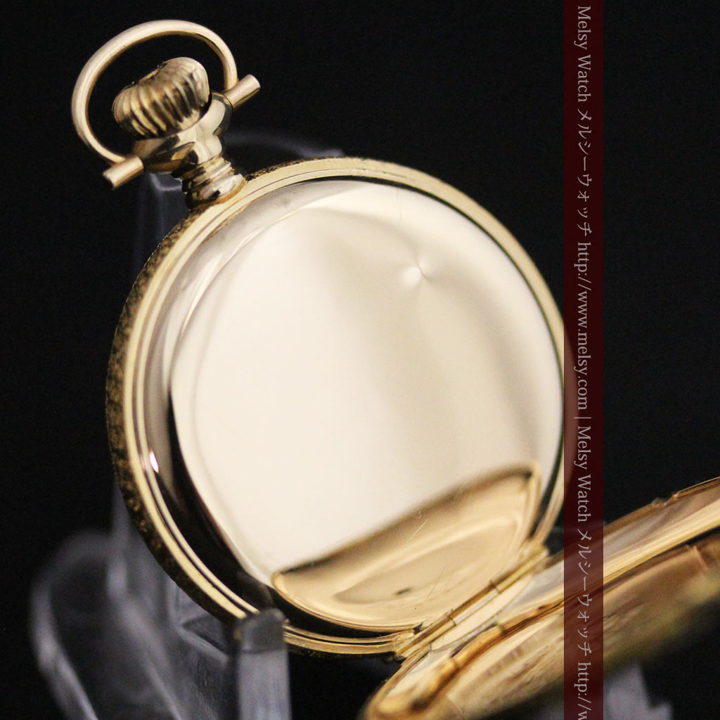 ウォルサムの華麗な撫子色の金無垢アンティーク懐中時計 【1900年頃】