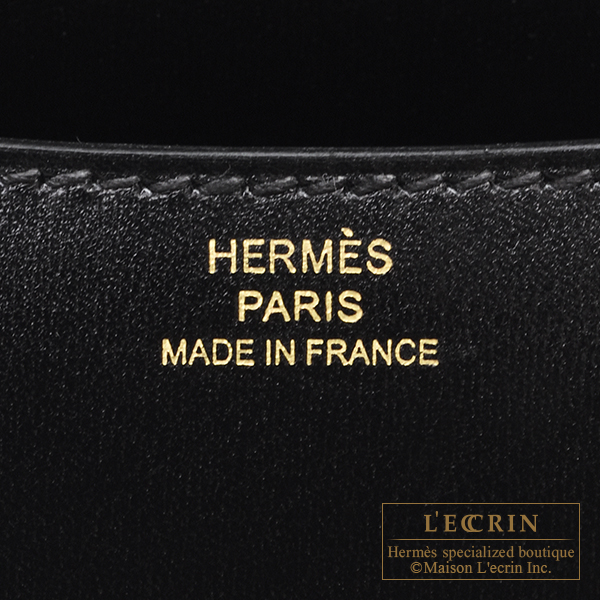 エルメス コンスタンスミニ ミラー ブラック ボックスカーフ ゴールド