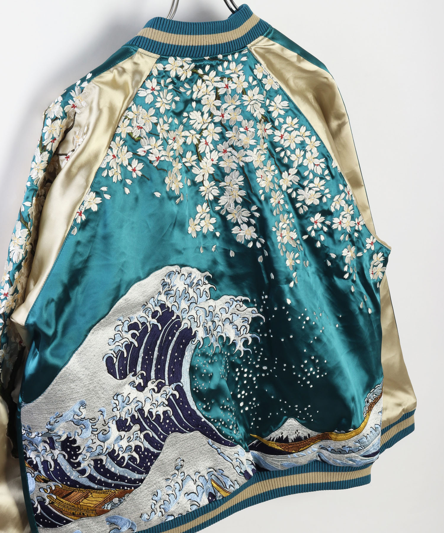 百花繚乱 和柄スカジャン (波桜) [WESTSEA] 商品詳細