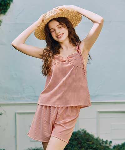 SALE】【northerly】 ストライプリボンブラジャー＆ショーツセット