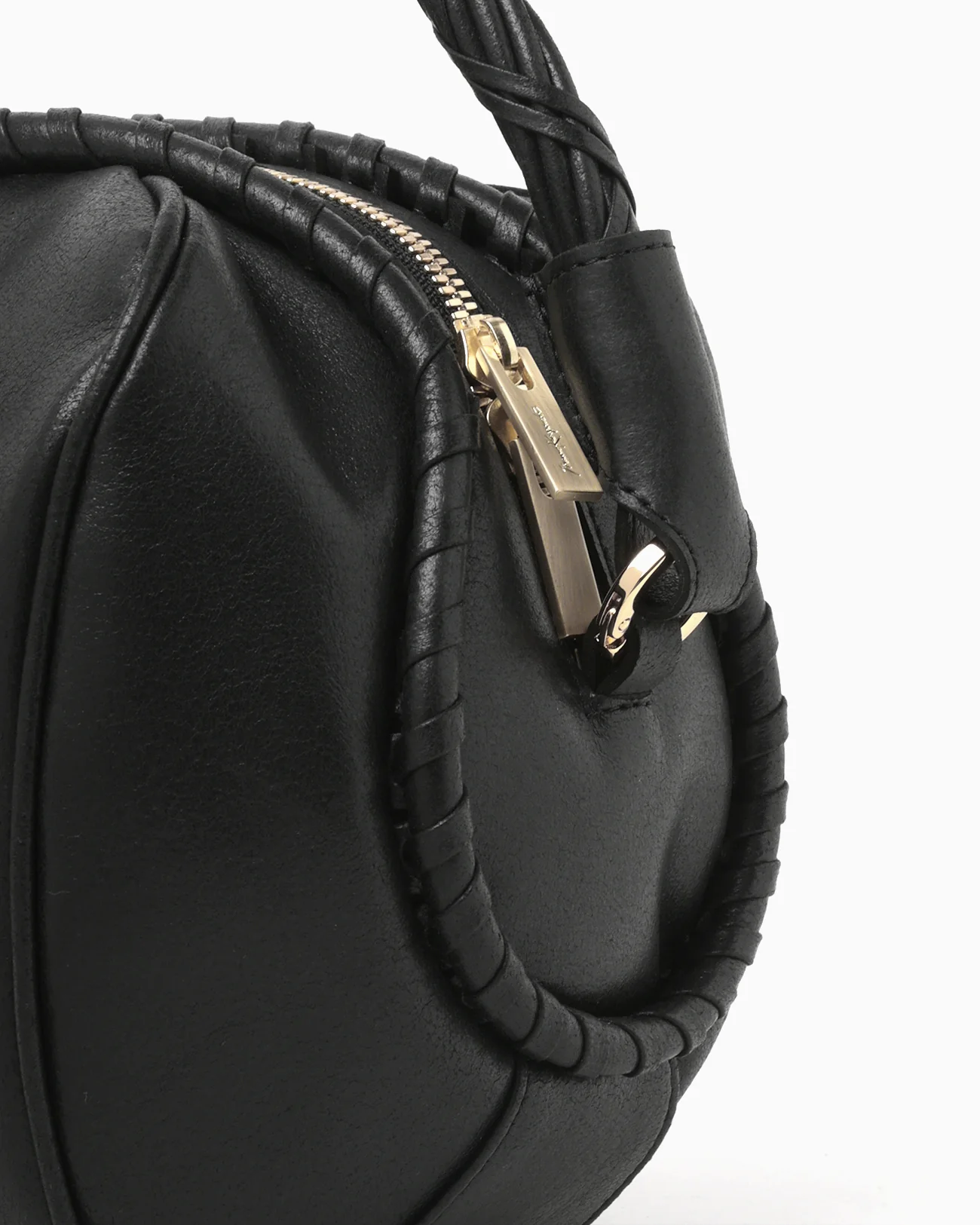 Synthetic Leather Boston Bag - black Mame Kurogouchi