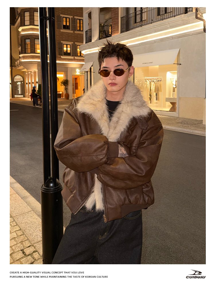 ファー付きレザージャケット OR4734 – 韓国メンズファッション通販