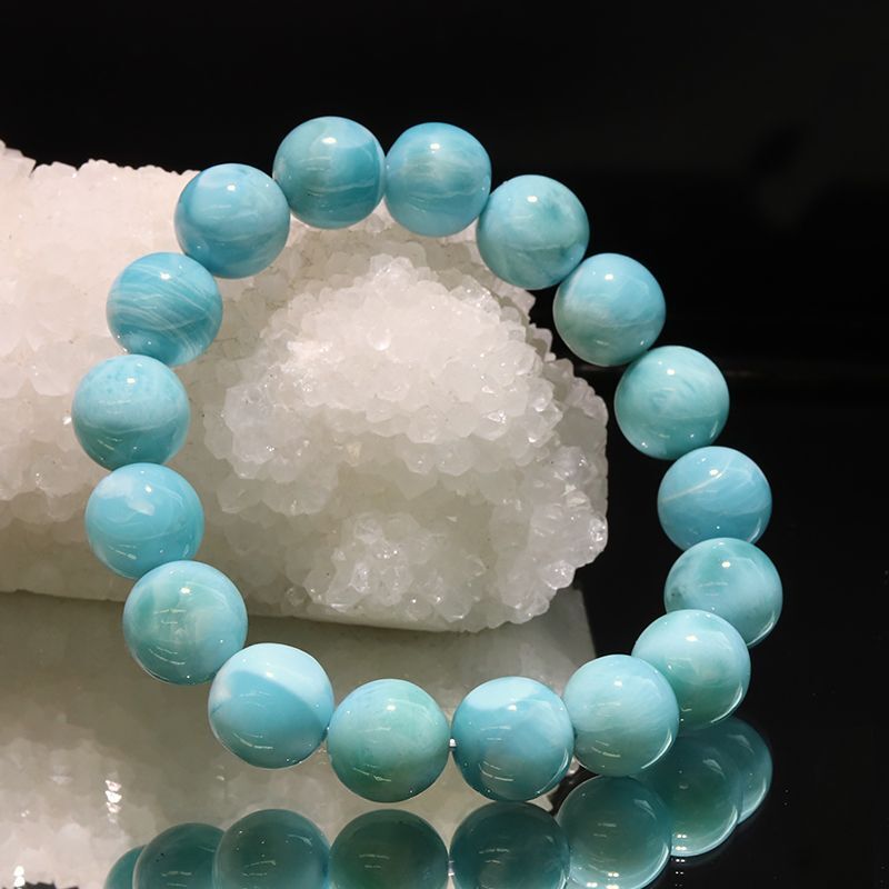 ブレス ラリマー＜ドミニカ産＞ 丸 約11.5mm 不安をやわらげる 浄化