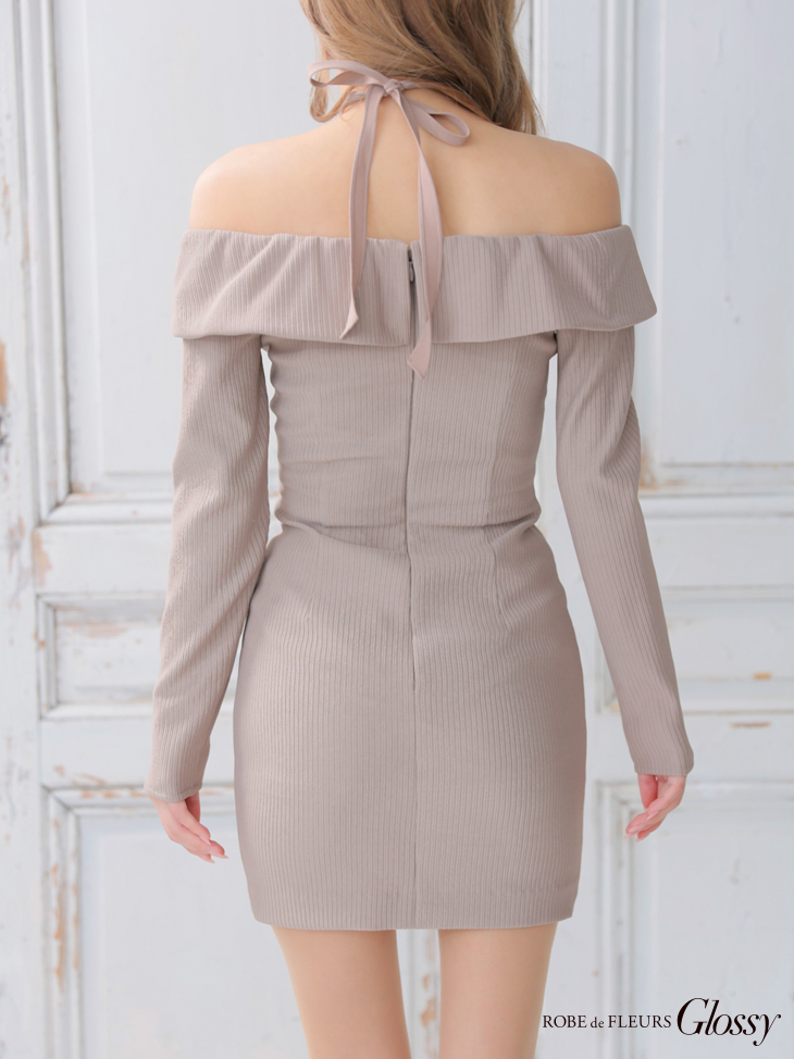 XSサイズあり【Glossy/グロッシー】フロントジッパー/ オフショルダー