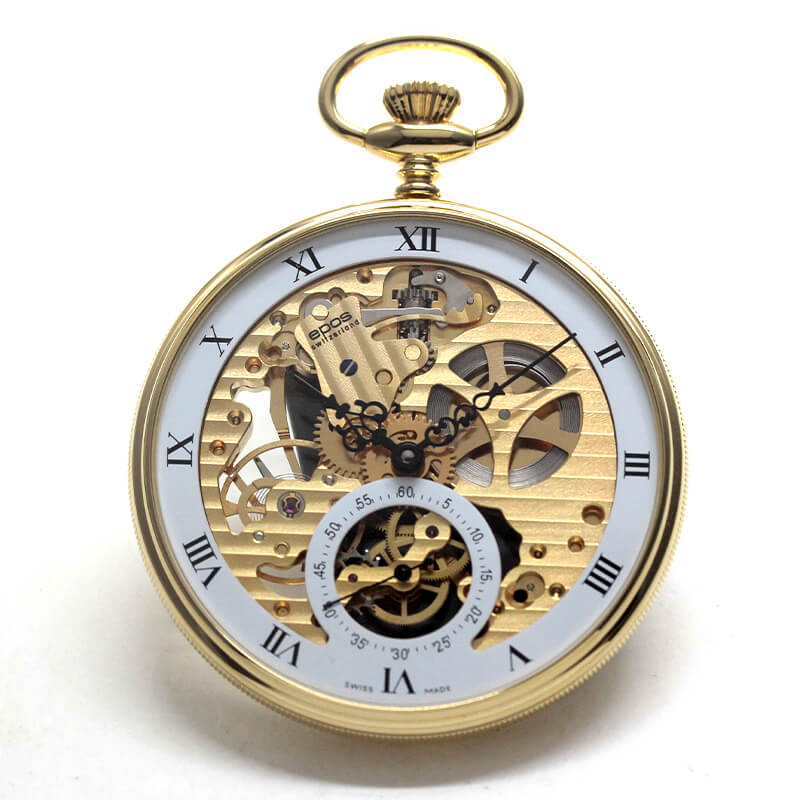 EPOS（エポス）スケルトン 手巻き式/ゴールドカラー ローマン数字