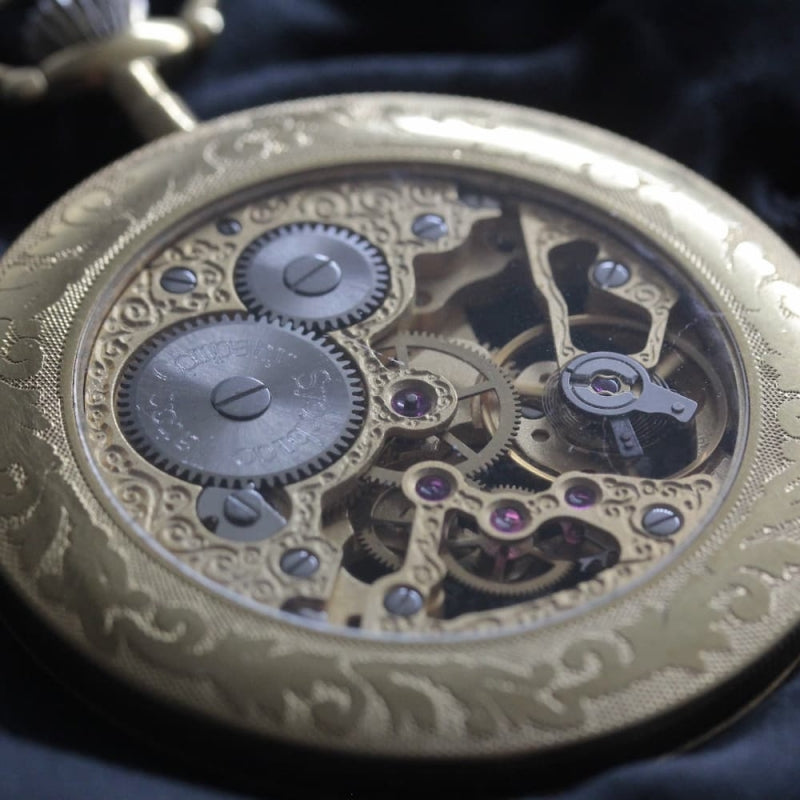 正美堂オリジナルウォッチ/懐中時計/ゴールドカラースケルトン