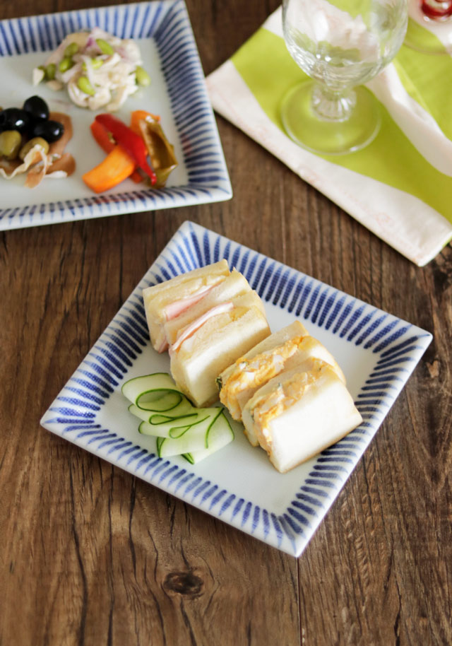 砥部焼の和食器 梅山窯の角皿【砥部工房 からくさ】