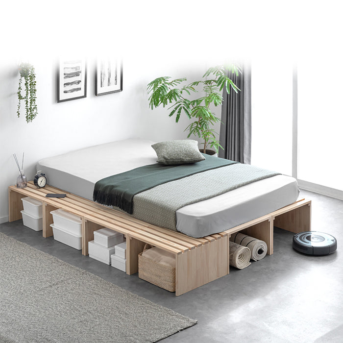 8枚］ハイタイプ パレットベッド 収納パレット2枚 お掃除ロボ対応 天然